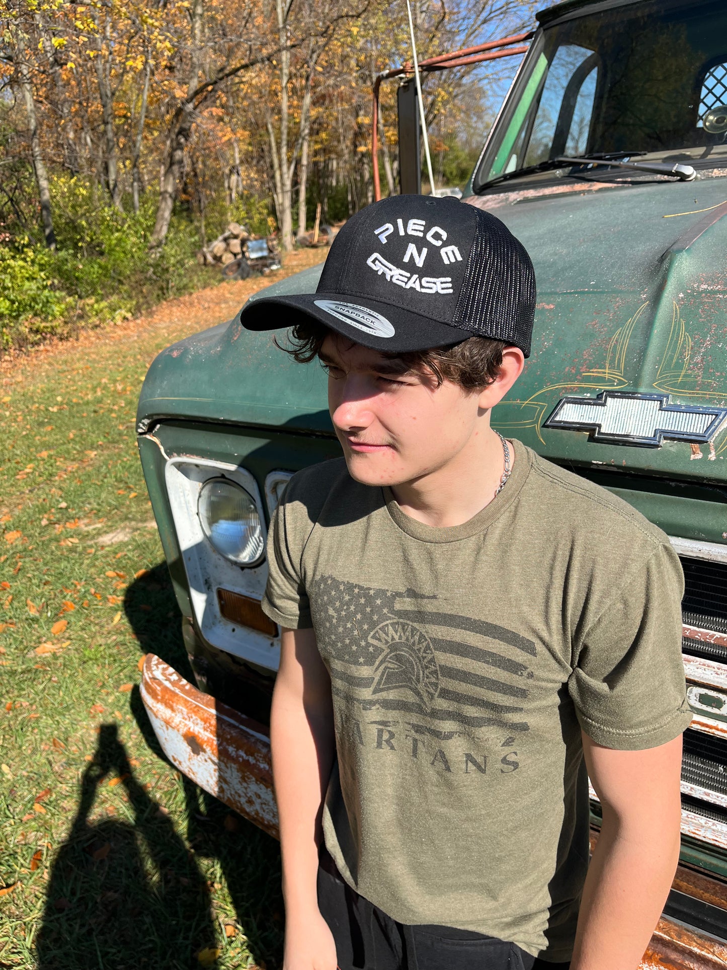 All Black w/White stitching P&G hat