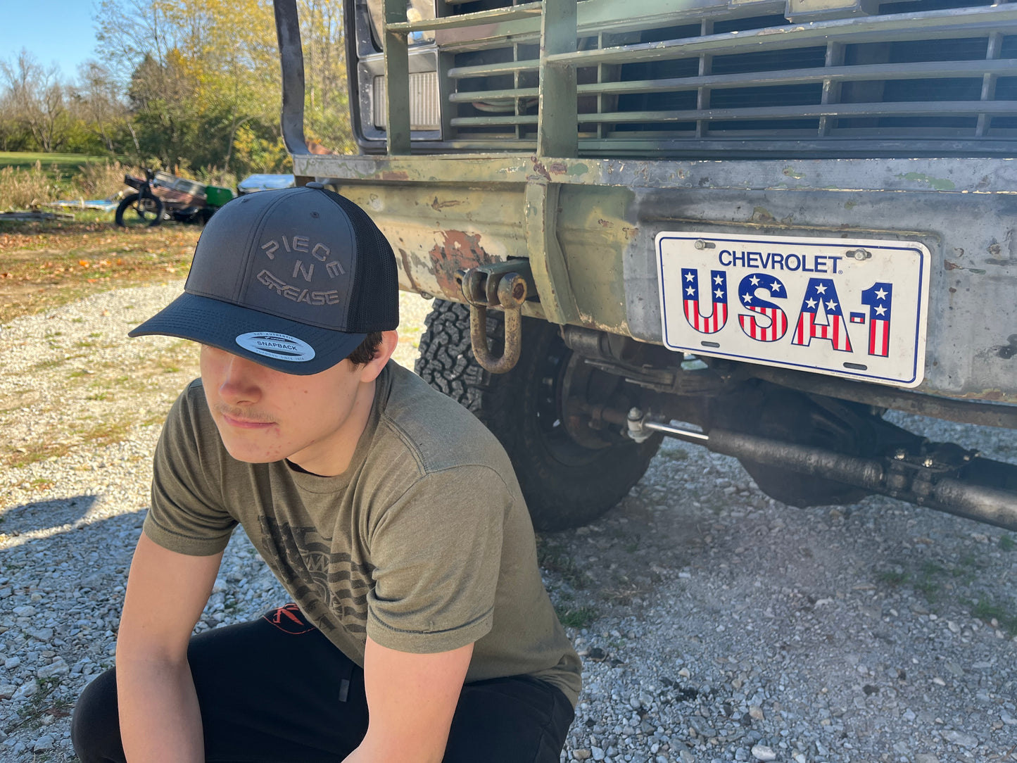 Gray & Black w/Gray Stitching P&G hat